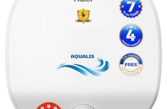 Haier Aqualis 15L Storage Water Geyser, 5 Star Electric Water Heater, 2.2kW Heating, Free Installation & 2 Connection Pipes, 4 Yr Product & 7 Yr Tank Warranty, Shock Proof, 8 Bar
