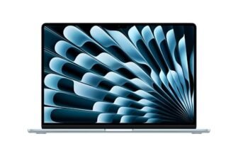 Apple 2026 MacBook Air 15″ Laptop with M5 chip: AI and Apple Intelligence, 38.91 cm (15.3″) Liquid Retina Display, 24GB Unified Memory, 1TB SSD Storage, 12MP Center Stage Camera, Touch ID; Sky Blue
