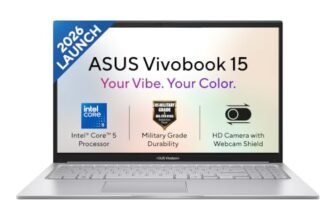 ASUS Vivobook 15 (2026),Intel Core 5 120U,(i5-14th Gen),Fingerprint Sensor,8GB RAM,512GB SSD,FHD,15.6″(39.6 cm),Win 11,M365 Basic(1Y),Office 24,Cool Silver,1.7 Kg,X1504VAP-IN011WS,Thin & Light Laptop