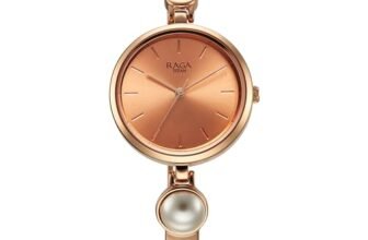Titan Raga Power Pearls Quartz Analog Rose Gold Dial Metal Strap with Pearl Watch for Women-NS2720WM01F