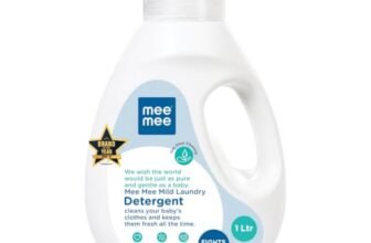 Mee Mee Baby Liquid Detergent 1 L | pH Balanced, Free from Harsh Chemicals, Safe for Mother’s Hands & Baby’s Skin | Anti-Bacterial, Removes Stains & Odor with One Drop, Hypoallergenic