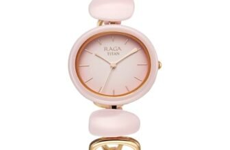 Titan Raga Ceramics Quartz Pink Dial Analog Women’s Watch | Elegant Metal & Ceramic Strap | Stylish Women’s Analog Watches | Perfect for Every Occasion – 95146KD07