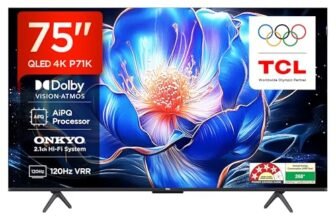 TCL 189 cm (75 inches) 4K Ultra HD Smart QLED Google TV | 120 Hz VRR | HDR 10+ | 35W Onkyo 2.1 | Dolby Vision & Atmos | 75P71K