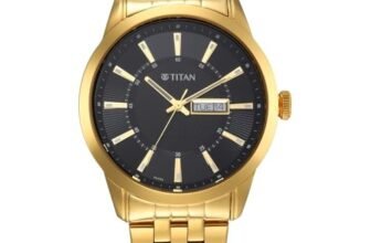 Titan Regalia Opulent Champagne Dial Analog with Day and Date Stainless Steel Strap Watch for Men-NR1752YM03