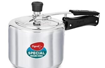 Pigeon by Stovekraft 12261 Induction Base Inner Lid Aluminium Pressure Cooker, 3 Liters, Silver