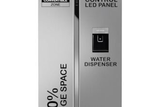 Haier 596 L 3 Star Frost Free Expert Inverter Smart Sense AI enabled 2-Door Side by Side In-built Water Dispenser Refrigerator (HRS-682SWDU1, Shiny Silver, Magic Convertible)