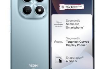 REDMI Note 15 5G (Glacier Blue, 8GB RAM 128GB Storage) | 108MP OIS Camera | Snapdragon 6 Gen 3 | 17.2cm Tough Curved AMOLED Screen | Segment’s Slimmest Phone | 5520mAh Si/C Battery | 45W Fast Charging