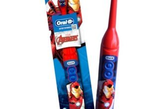 Oral-B Kids Iron Man Battery Electric Toothbrush, 90 Day Battery, 2 Year Warranty by Oral-B, IPX7 Water Resistant, Soft Bristles, Removes 100% More Plaque, 3+ Years