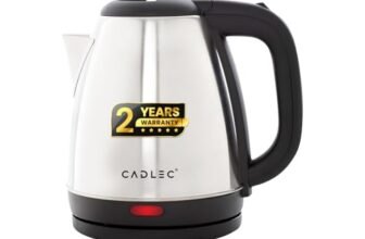 CADLEC Aquanix 1.8 Litre Electric Kettle with Stainless Steel Body | Automatic Cut-Off | Cool-Touch Handle & Lid | Multi-Use for Tea, Coffee, Noodles | 1500W | 2-Year Warranty