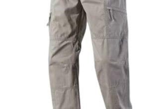 THE FEBZA Men’s Cargo Pants | Casual Cotton Cargo Trousers for Men | Regular Fit Multi Pocket Outdoor Travel Pants | Stylish Comfortable Casual Bottom Wear for Men(1690_Gry_30) Grey