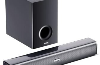 Mivi Fort H120 Soundbar – 120W Home Theatre Sound Bar, 2.1 Channel, 2 in-Built Speakers and 1 External Subwoofer, Multiple EQ & Input Modes, Made in India Sound bar for TV