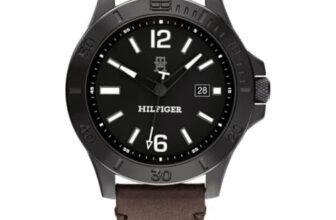 Tommy Hilfiger Black Dial Brown Colour Leather Strap Analog Watch for Men-TH1710530