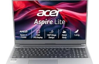 Acer Aspire Lite, AMD Ryzen 3-7330U, Office 2024 + M365 Basic,8GB RAM, 256GB SSD, Full HD IPS, 15.6″/39.62 cm, Windows 11 Home, Steel Gray, 1.59 KG, AL15-41, Metal Body, Premium Thin and Light Laptop