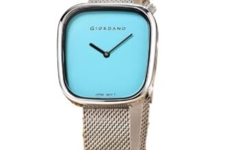 Giordano Analog Wrist Watch for Women with Stylish Metal Strap, Square dial and 3 Hand Mechanism (Blue)