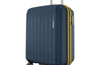 Safari Cabin Genius Alley 55cm Trolley Bag Hard Case Polypropylene, 4 Spinner Wheels, 360 Degree Wheeling Carry on Luggage, Travel Bag, Suitcase for Travel, Trolley Bags for Travel, Navy