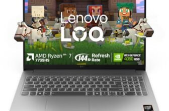 Lenovo LOQ Essential AMD Ryzen 7 7735HS | NVIDIA RTX 4050 6GB (16GB RAM/512GB SSD/144Hz Refresh Rate/15.6″ (39.6cm)/Windows 11/Office Home 2024/Grey/1.8Kg), 83S000FWIN Gaming Laptop