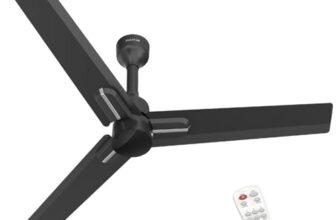 Polycab Wizzy Neo 1200mm 5-Star BLDC, Remote Ceiling fan for home | 100% Copper, High Air Delivery, 7 Speed Setting, Sleep Mode, Reverse Rotation, Free Installation | 3+1 Years Warranty【Black Silver】