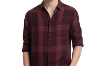 Yellow Dash Mens Casual N Formal Single Pocket Check Shirt | Maroon | S