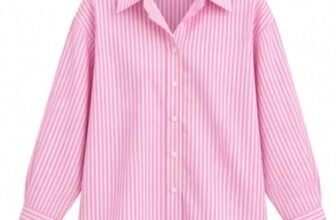 Women’s Cotton Blend Vertical Striped Casual Shirt with Classic Collar, Full Sleeves, and Button Down Front, Office, Casual Outfits, and Layering (in, Alpha, S, Pink)