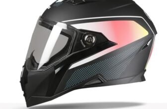 TVS Racing Anti Matter FullFace Helmet for Bike & Motorcycle Riders-DOT & ISI Certified-Lightweight ABS Shell, UV Resistant-Ventilated Comfort Liner, Quick-Release Visor & Chin Strap(Matt Black Red/L)