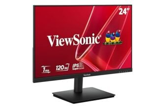 ViewSonic Monitor VA240A-H 24-inch (60.45cm) Full HD 1920x1080p SuperClear IPS | 120Hz Variable Refresh Rate | 1ms MPRT | Eye ProTech | 3-Side Borderless Design | HDMI | VGA | VESA Compatible