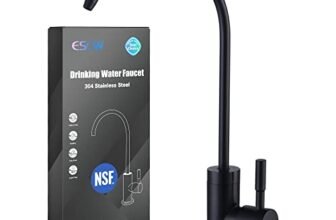 ESOW Kitchen Water Filter Faucet, 100% Lead-Free Drinking Water Faucet Fits Most Reverse Osmosis Units or Water Filtration System in Non-Air Gap, Stainless Steel 304 Body Matte Black Finish