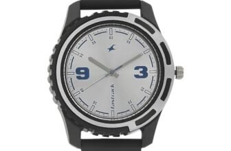Fastrack Bare Basics Quartz Analog Silver Dial Black Plastic Strap Watch for Guys – NS3114PP02