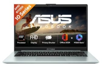 ASUS Vivobook Go 15 (2026),AMD Ryzen 3 30,AMD Radeon iGPU,8GB RAM,512GB SSD,FHD,15.6″(39.6 cm),Windows 11 Home,M365 Basic(1 Year),Office 2024,Green Gray,1.63 Kg,E1504FA-BQ2117WS,Thin & Light Laptop