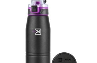 Go24 pexpo Stainless Steel 3 Layer Vacuum Insulated Water Bottle – 740ml | ISI Certified, Leakproof, BPA Free, 2 Year Warranty, For Home, Travel, Gym, Sports | Atlas – Knight Black
