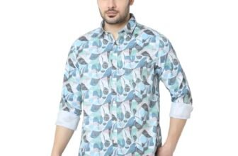Spykar Men Slim Cotton Blend Printed Blue Casual Shirt (Size:)-MSHPS2BD254
