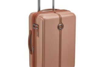 DELSEY PARIS Bianca 55 cms Small Cabin ABS/Polycarbonate Hard Sided 8 Wheels and Expandable Spinner Suitcase/Trolley Bag for Travel with TSA Lock- Mocha