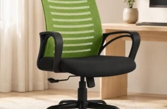 INNOWIN Mini Jazz Mesh Mid-Back Ergonomic Home Office Chair | 3-Years Limited Warranty Included | Tilting & Height Adjustable Mechanism, Heavy Duty Metal Base | Ideal for Office Work & Study (Green)