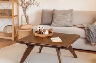 Streem Furniture Solid Wood Coffee Table for Living Room, Dining Room, Bedroom, Kitchen, Office Home Decor (Square Coffee Table, 55x55x40 CM)