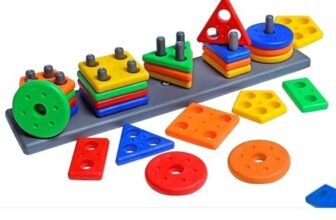TinyPlay Geometric Shape Stacker Toy for Kids 3+ | BIS Certified, Montessori Shape Sorter & Colour Sorting Stacking Toy, Educational Learning Block Game for Boys & Girls
