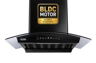 Glen Hood RICA 60 Curved Glass Kitchen Chimney | 1500 m³/hr Suction | BLDC Motor | Filterless Thermal Auto Clean | Touch & Gesture Control |2 Year Comprehensive Warranty & 15 Year on Motor| Black