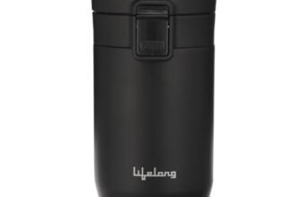 Lifelong 260ml Insulated Coffee Mug | 3-Layer | Steel-Copper-Steel Vacuum Insulated Tumbler | Travel Mug | Double Lock Leak-Proof Lid, Food Grade Spout, Antislip Base | Portable Coffee Car Cup Holder