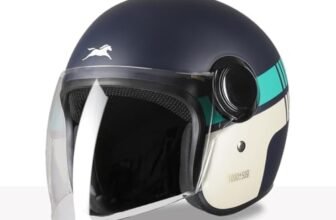 TVS Silk Route Helmet for Men & Women | Vintage Open Face Helmet with Clear Visor | ISI & DOT Certified | ABS Shell | EPS Liner | Retro Stylish for City & Highway Riding