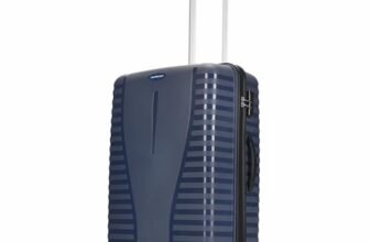 Aristocrat Airpro 8-Wheel Medium Size Hard Case Trolley Bag, Poseidon Blue | Durable Polypropylene Case, Spacious, Combination Lock, Sturdy Zipper, Lightweight Travel Luggage, 3-Year Global Warranty