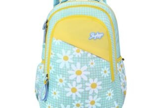 Skybags Bloom 30 Litres Yellow Blue School Bag For Girls, 3 Compartment