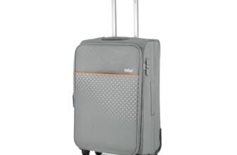 Safari Polyester Prisma Neo 67Cm Medium Checkin Trolley Bag Poyester Expandable Soft Luggage, 4 Wheels 360 Degree Wheeling, Travel Bag, Suitcase for Travel, Grey