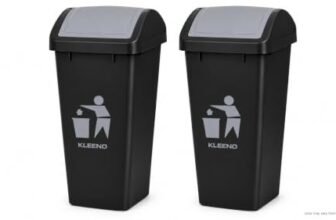 Cello Plastic Garbage Swing-Lid Dustbin 48 Ltr, GREY/GREY (COMBO)