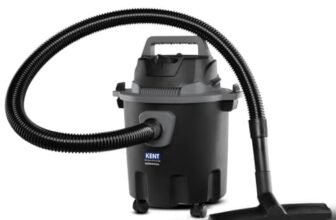 KENT Vortex Plus Wet & Dry Vacuum Cleaner | Blower Function | 1200W Power & 12L Capacity | High Suction 17 kPa | Cyclone5 Technology | HEPA Filter | ABS Body & Rubberised Wheels | Black & Grey