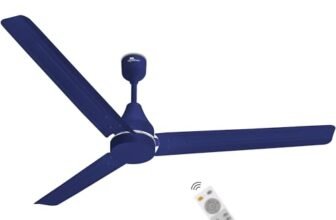 RR Signature NEOAIR MINI Motor 1200mm BLDC Ceiling Fan | Remote Control | 5-Star BEE Rated | High Air Delivery | Low Noise | Energy Efficient Design | 2-Year Warranty [OXFORD BLUE] Free Installation