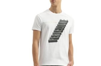 United Colors of Benetton Regular Fit Round Neck Printed Tshirt (Size: L)-24A3099J3537I101 White