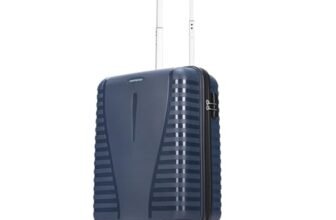 Aristocrat Airpro 8-Wheel Cabin Size Hard Case Trolley Bag, Poseidon Blue | Durable Polypropylene Case, Lightweight, Combination Lock, Sturdy Zipper, Compact Travel Luggage, 3-Year Global Warranty