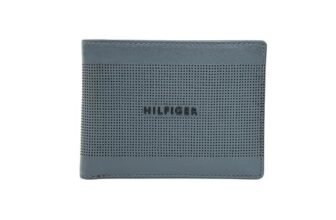 Tommy Hilfiger Men’s Benin Global Coin Wallet – Grey | Laser-Etched Leather | Compact Design| Purse for Men | Ideal for Gifting