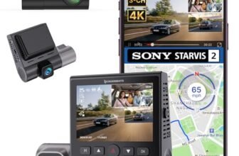 Crossbeats RoadEye DC04 4K Dash Cam for Car | Cabin, Front and Rear 3 Channel Dashcam for car | Sony STARVIS 2 Sensor | Built-in GPS | WiFi | Night Parking Mode |256GB |Smart App 12M Warranty (Black)