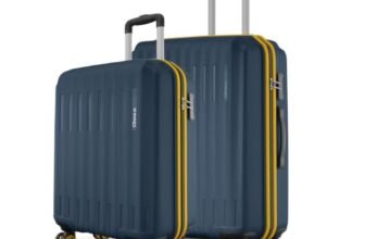 Safari Genius Alley Set of 2 (Cabin + Medium) Trolley Bags Hard Case Polypropylene, 4 Spinner Wheels, 360 Degree Wheeling Luggage, Travel Bag, Suitcase for Travel, Trolley Bags for Travel, Navy