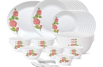 Larah by BOROSIL Opalware Dinner Set (White) – 44 Pieces