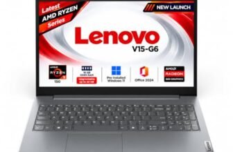 Lenovo V15 AMD Ryzen 5 150 15.6″ (39.62cm) FHD 300 Nits Antiglare Thin and Light Laptop (16GB/512GB SSD/Windows 11/Office Home 2024/Luna Grey/1.65 Kg)-83V40063IG